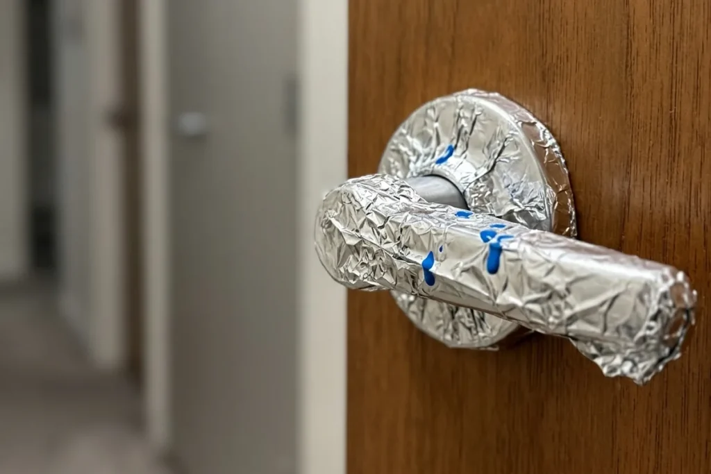 Dlaczego warto owinąć klamki folią aluminiową? Ten genialny trik uratuje Twój dom