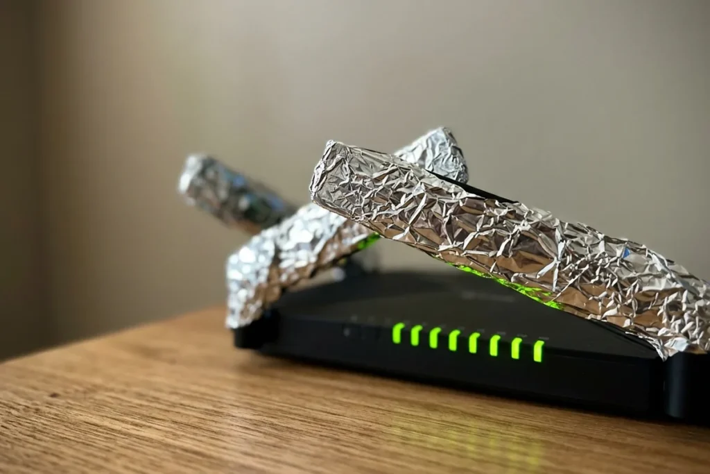Folia aluminiowa na routerze to prosty sposób na spalenie sprzętu, a nie lepszy zasięg